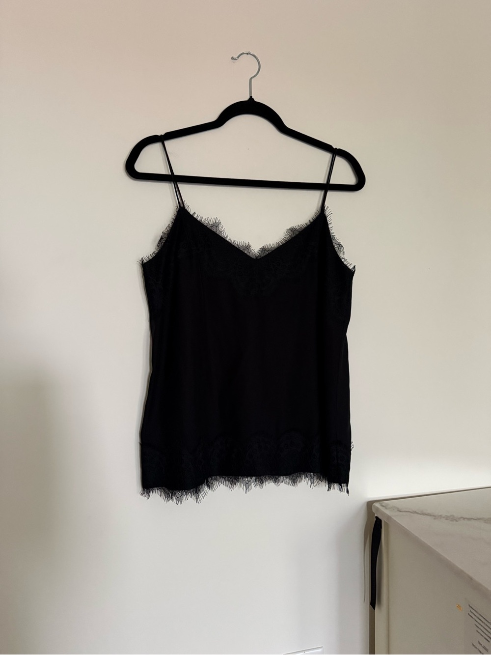 Rag & Bone Black Lace Trim Cami Top